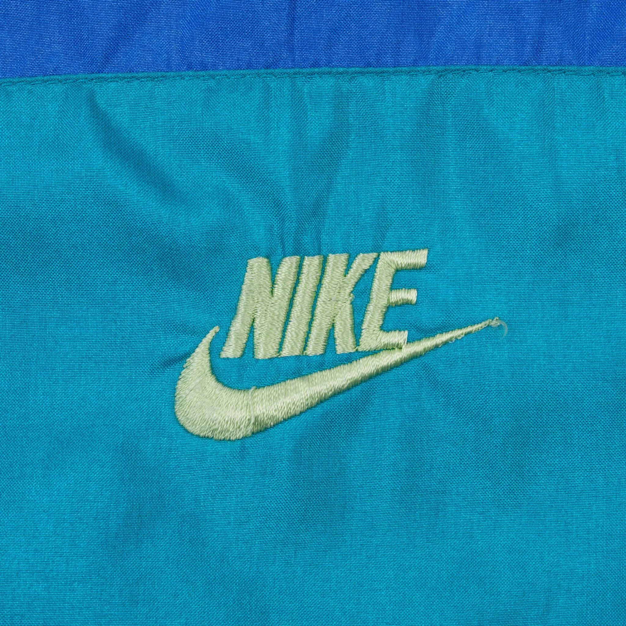 VINTAGE NIKE CLASSIC SWOOSH BLUE WINDBREAKER JACKET 1980S SIZE XL
